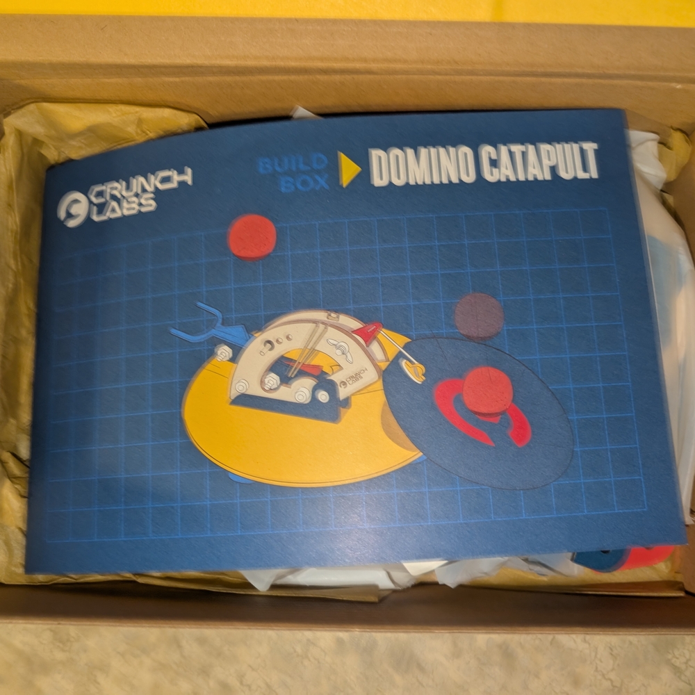 Domino Catapult Game - Blue and Yellow